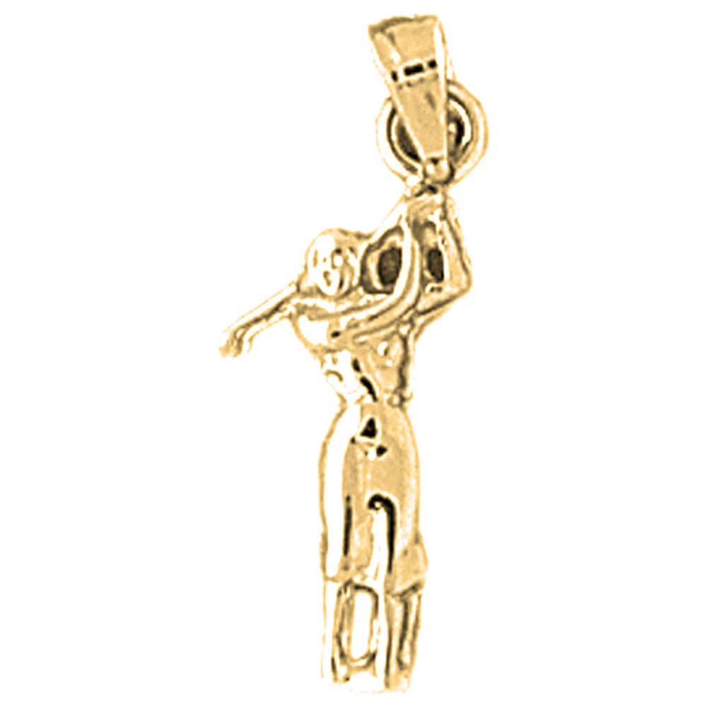 14K or 18K Gold Golfer Pendant