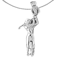 14K or 18K Gold Golfer Pendant