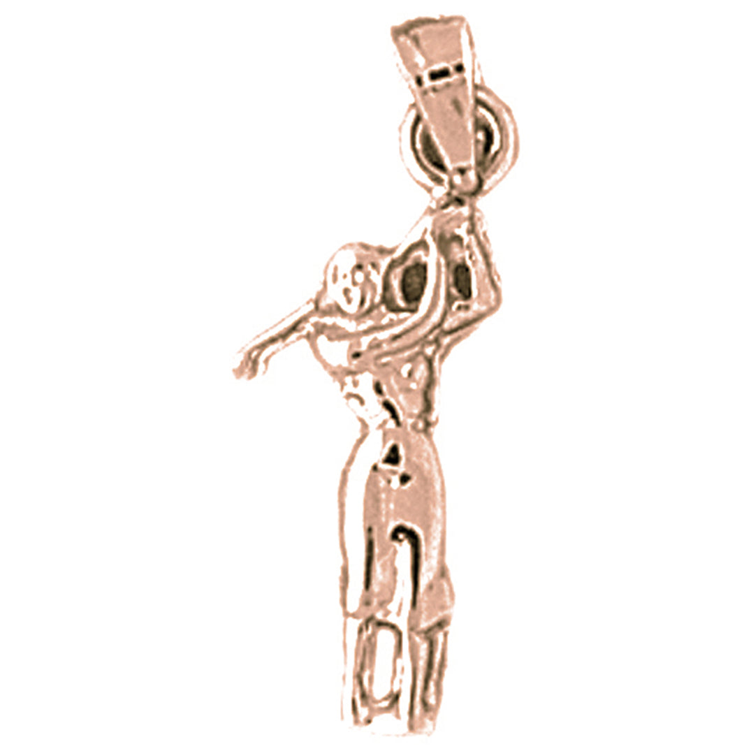 14K or 18K Gold Golfer Pendant