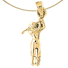 14K or 18K Gold Golfer Pendant