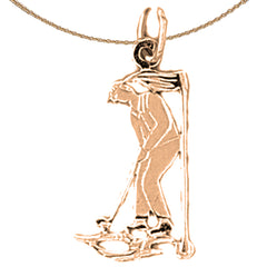 14K or 18K Gold Golfer Pendant