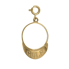 14K or 18K Gold Golf Visor Pendant