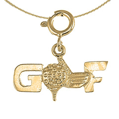 14K or 18K Gold Golf Logo Pendant