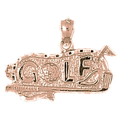 14K or 18K Gold Golf Logo Pendant