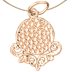 14K or 18K Gold Golf Ball Pendant