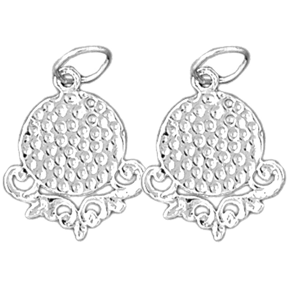 Sterling Silver 18mm Golf Ball Earrings