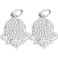 Sterling Silver 18mm Golf Ball Earrings