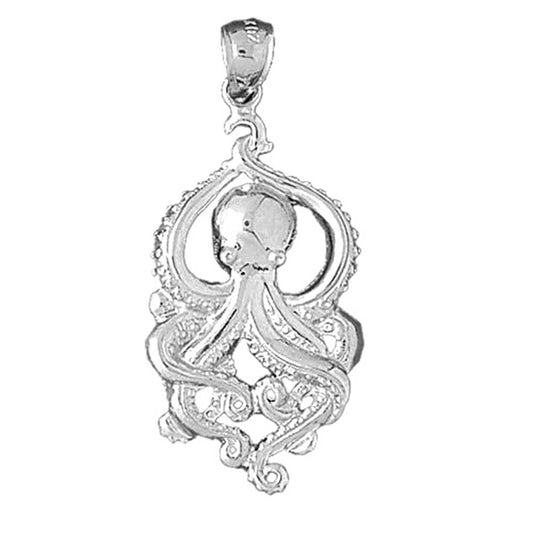 10K, 14K or 18K Gold Octopus Pendant