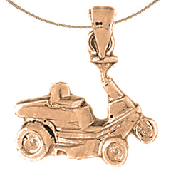 14K or 18K Gold Golf Cart Pendant