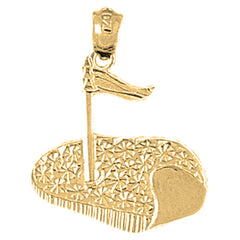 14K or 18K Gold Golf Course Pendant