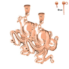 14K or 18K Gold Octopus Earrings