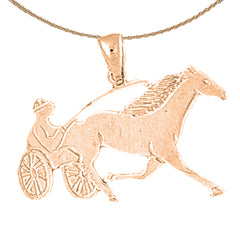 14K or 18K Gold Horse And Chariot Pendant
