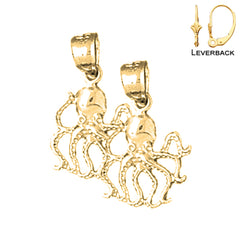 14K or 18K Gold Octopus Earrings