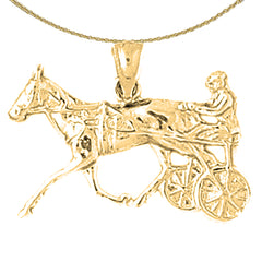 Anhänger „Pferd und Streitwagen“ aus 10 Karat, 14 Karat oder 18 Karat Gold