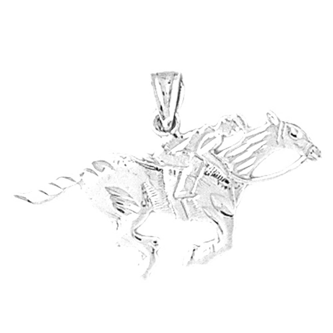 14K or 18K Gold Horse And Jockey Pendant