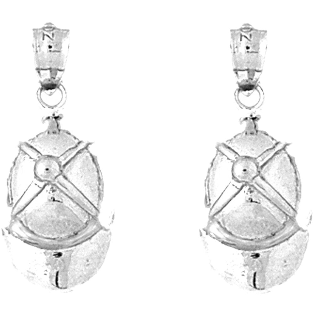 Sterling Silver 19mm Jockey Helmet Earrings