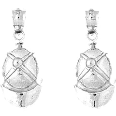 Sterling Silver 19mm Jockey Helmet Earrings