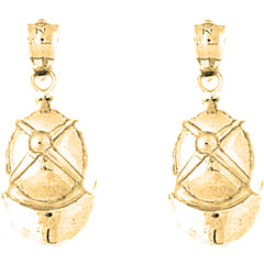 Yellow Gold-plated Silver 19mm Jockey Helmet Earrings