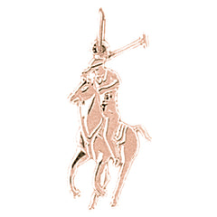 14K or 18K Gold Jockey On Horse Pendant