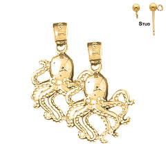 14K or 18K Gold Octopus Earrings