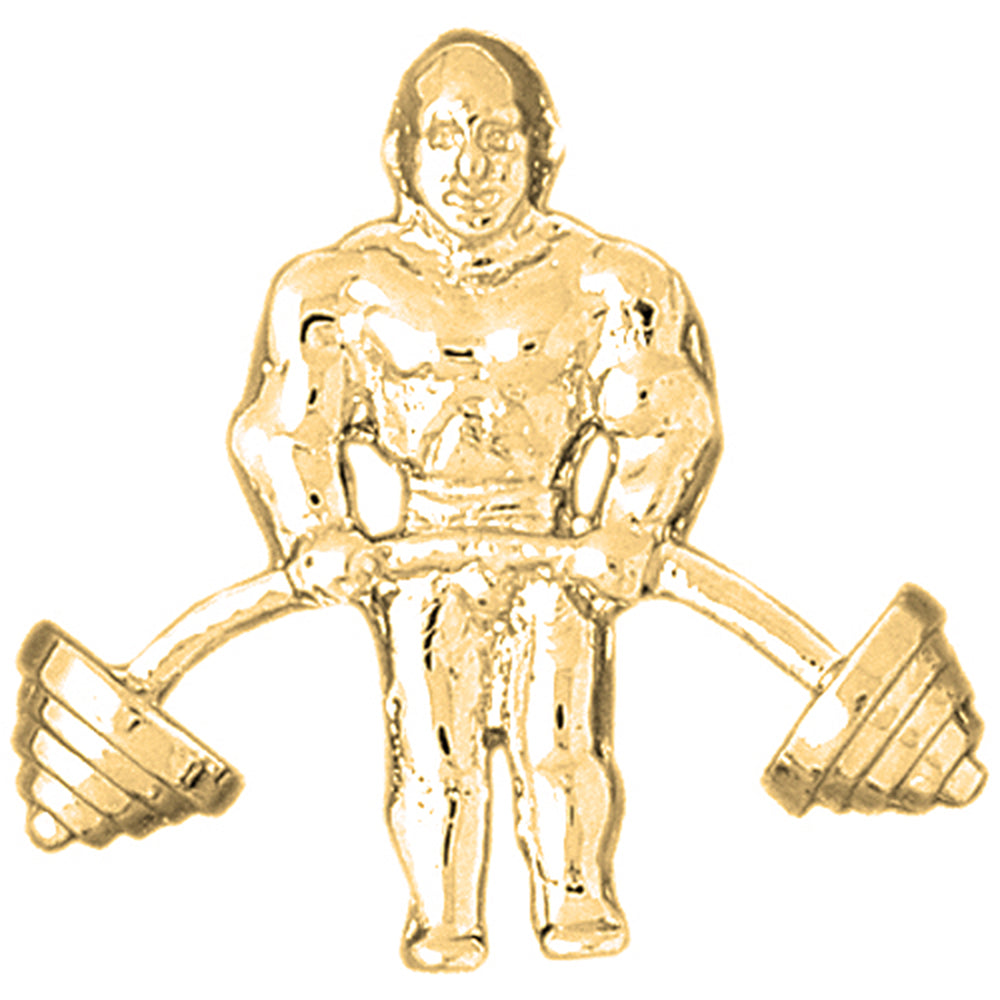 10K, 14K or 18K Gold Body Builder Pendant