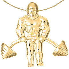 10K, 14K or 18K Gold Body Builder Pendant