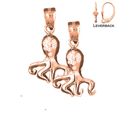 14K or 18K Gold Octopus Earrings