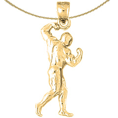 10K, 14K or 18K Gold Body Builder Pendant