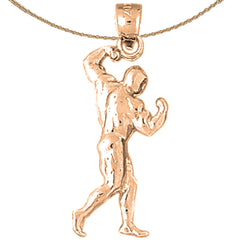 10K, 14K or 18K Gold Body Builder Pendant