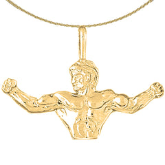 10K, 14K or 18K Gold Body Builder Pendant