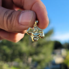 14K or 18K Gold Body Builder Pendant