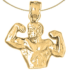 14K oder 18K Gold Bodybuilder Anhänger