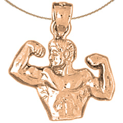 14K oder 18K Gold Bodybuilder Anhänger