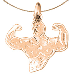 14K oder 18K Gold Bodybuilder Anhänger