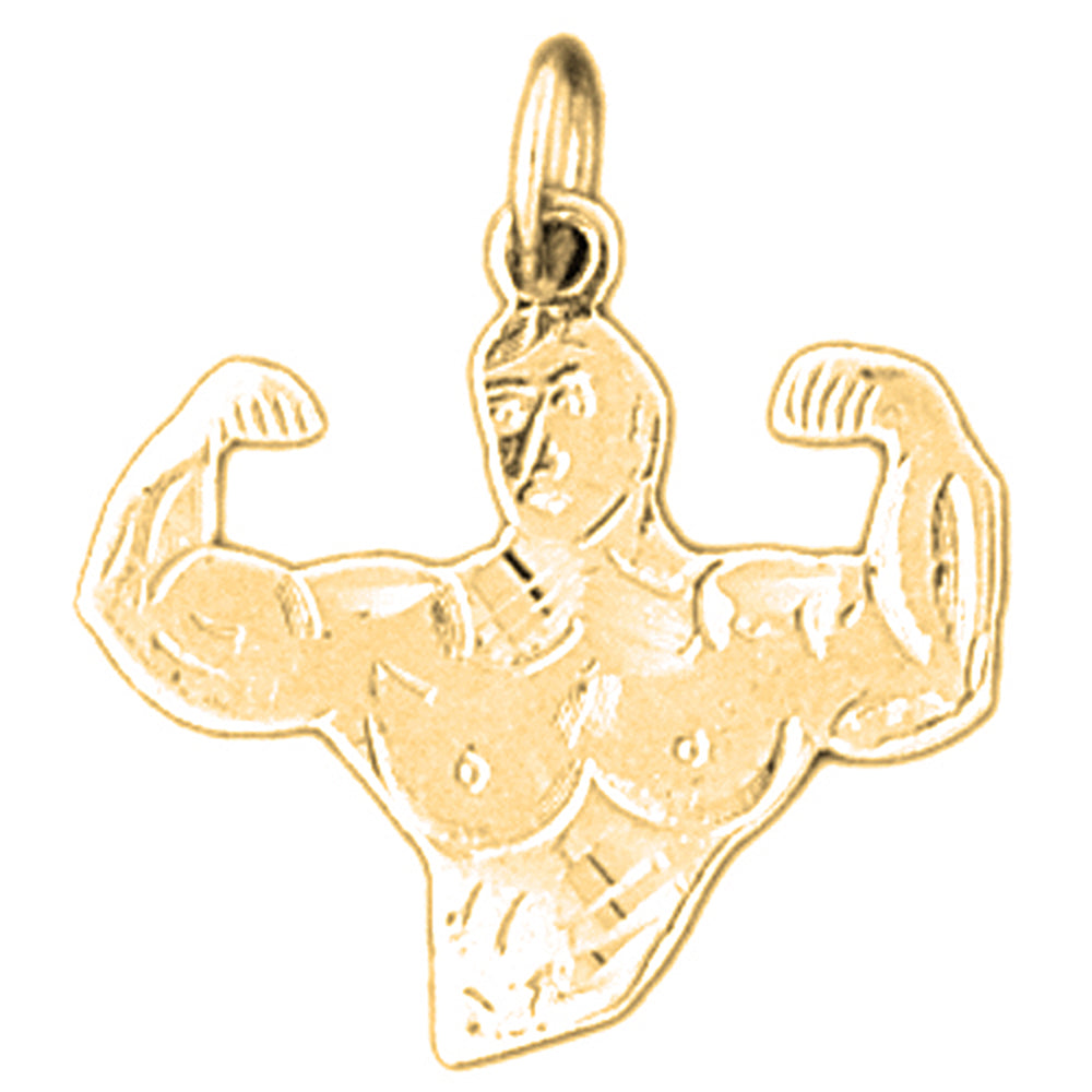 14K or 18K Gold Body Builder Pendant