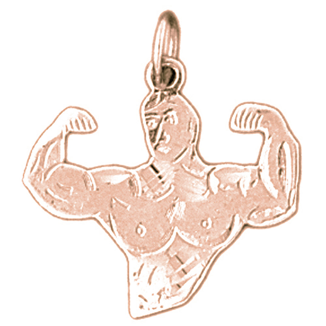 14K or 18K Gold Body Builder Pendant