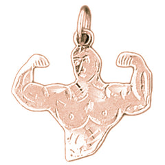 14K or 18K Gold Body Builder Pendant