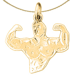 14K or 18K Gold Body Builder Pendant