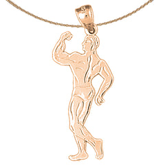 14K or 18K Gold Body Builder Pendant