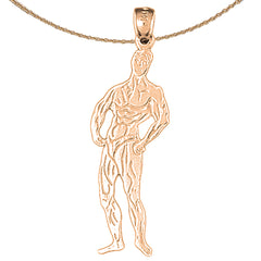 14K or 18K Gold Body Builder Pendant