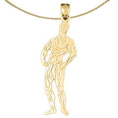 14K or 18K Gold Body Builder Pendant