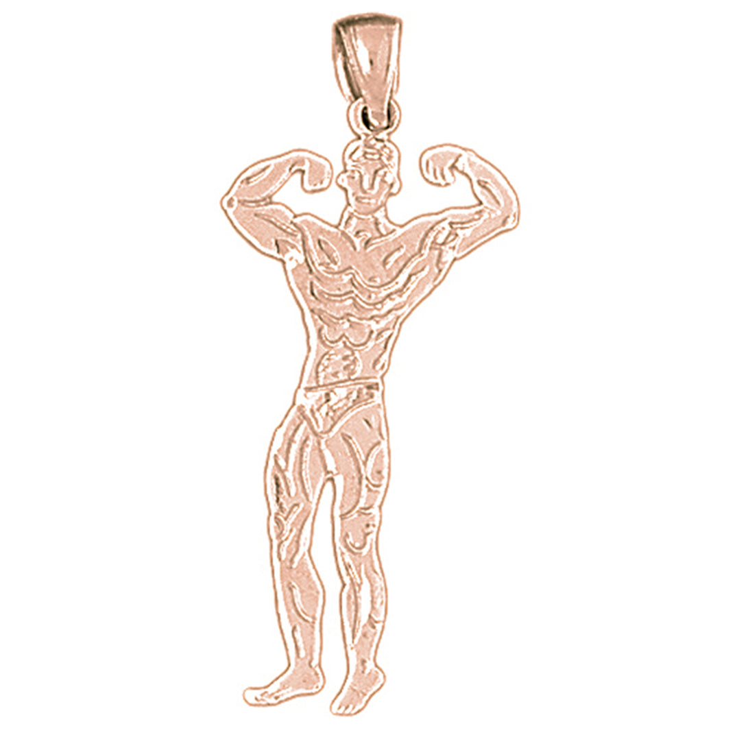 14K or 18K Gold Body Builder Pendant