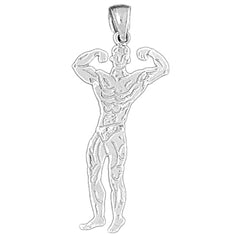 14K or 18K Gold Body Builder Pendant