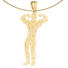 14K or 18K Gold Body Builder Pendant