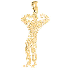 14K or 18K Gold Body Builder Pendant