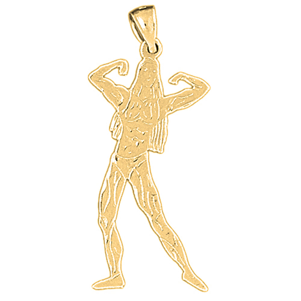 14K or 18K Gold Body Builder Pendant