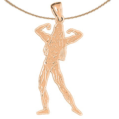 14K or 18K Gold Body Builder Pendant