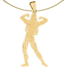 14K or 18K Gold Body Builder Pendant