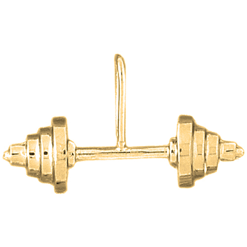 14K or 18K Gold Barbell Pendant