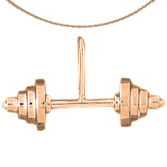 14K oder 18K Gold Barbell Anhänger